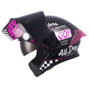 CASCO ABATIBLE ICH 3120 DOBLE VISOR FIFTIES NEGRO FUCSIA VISOR NEGRO