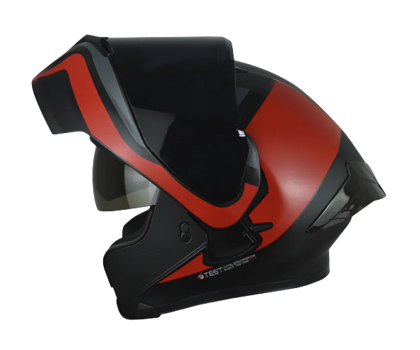 CASCO ABATIBLE ICH 3120 DOBLE VISOR FURTHER NEGRO ROJO VISOR NEGRO