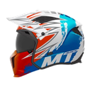 CASCO INTEGRAL MT TR902B DOBLE VISOR STREETFIGHTER TACKLE A7 BLANCO AZUL BRILLO