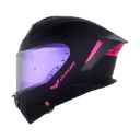 CASCO INTEGRAL SHAFT PRO 609 DOBLE VISOR VENOM SOLID NEGRO FUCSIA MATE