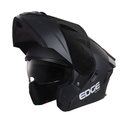 CASCO ABATIBLE EDGE DOBLE VISOR BOSTON SOLIDO NEGRO BRILLO
