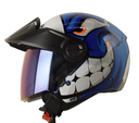 CASCO ABIERTO SHAFT SH212 CARAMBOLA AZUL BLANCO BRILLO
