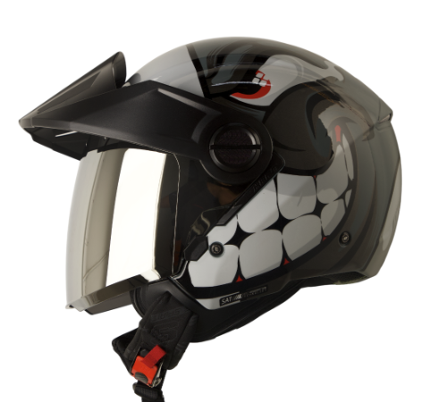 CASCO ABIERTO SHAFT SH212 CARAMBOLA GRIS OSCURO GRIS BRILLO