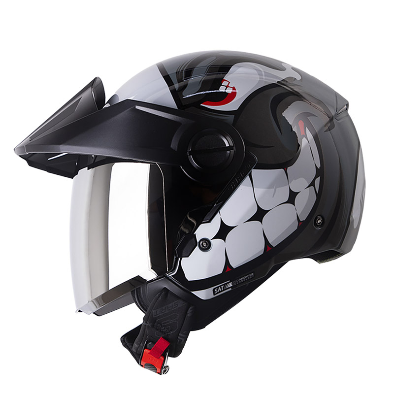 CASCO ABIERTO SHAFT SH212 CARAMBOLA GRIS OSCURO GRIS BRILLO