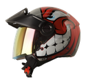 CASCO ABIERTO SHAFT SH212 CARAMBOLA ROJO GRIS BRILLO