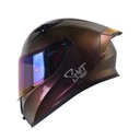 CASCO INTEGRAL SHAFT 526SP EVO SOLID CAMALEON SILVER BRILLO VISOR Y SPOILER IRIDIUM MORADO