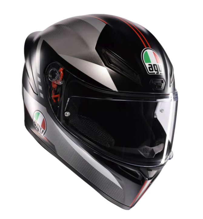 CASCO INTEGRAL AGV K1S LAP NEGRO GRIS ROJO MATE E2206