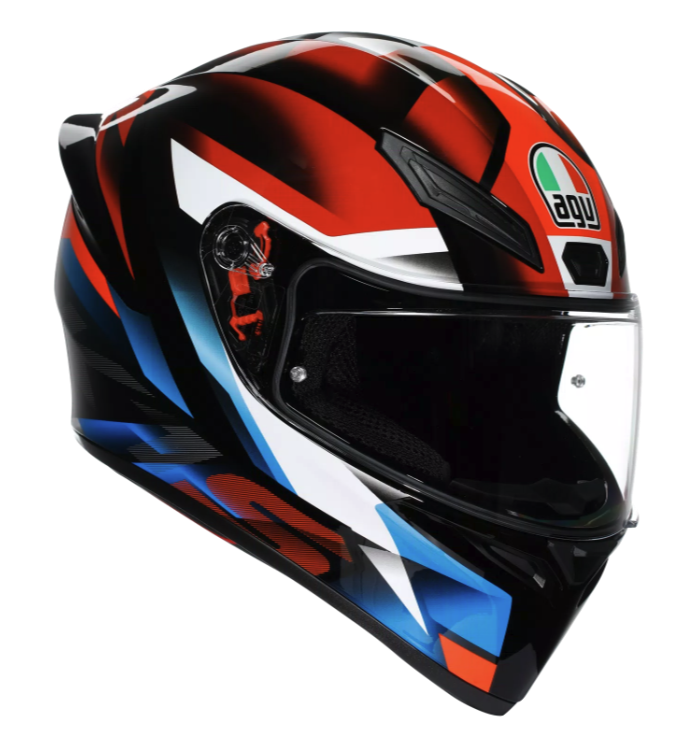 CASCO INTEGRAL AGV K1S FASTLAP NEGRO ROJO AZUL BRILLO E2206