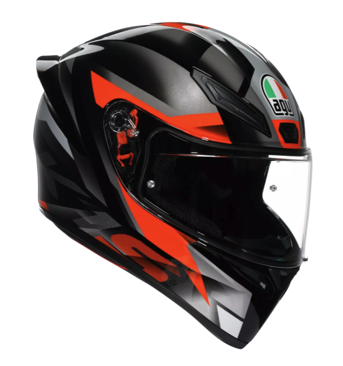 CASCO INTEGRAL AGV K1S FASTLAP NEGRO GRIS ROJO BRILLO E2206 