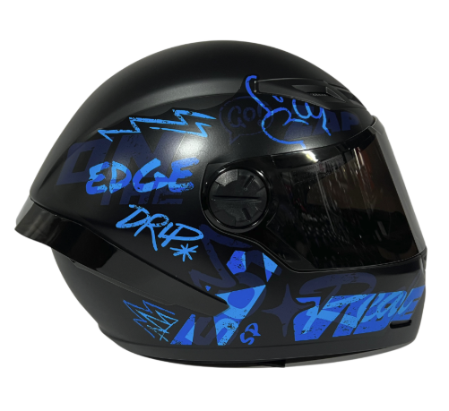 CASCO INTEGRAL ICH 501SP BOLT RUSH NEGRO AZUL MATE VISOR NEGRO