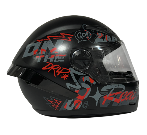 CASCO INTEGRAL ICH 501SP BOLT RUSH NEGRO ROJO MATE VISOR TRANSPARENTE