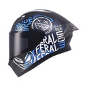 CASCO INTEGRAL ICH 503 STAY WILD NEGRO AZUL MATE VISOR NEGRO