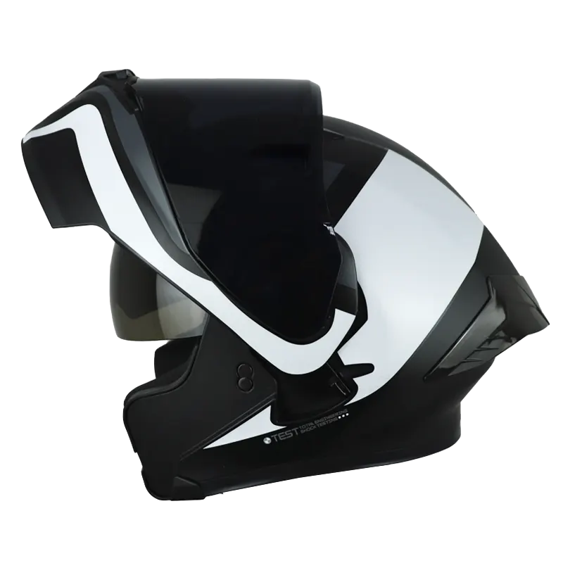 CASCO ABATIBLE ICH 3120 DOBLE VISOR FURTHER NEGRO BLANCO VISOR NEGRO
