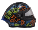CASCO INTEGRAL ICH 503 DOOOODLE NEGRO AZUL MATE VISOR TRANSPARENTE