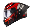 CASCO INTEGRAL LS2 807 DRAGON TRAX CARBONO ROJO NEGRO BRILLO