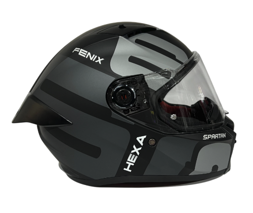CASCO INTEGRAL SPARTAN FENIX HEXA NEGRO GRIS MATE