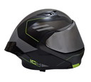 CASCO ABATIBLE ICH 3120 DOBLE VISOR ZAYKO NEGRO AMARILLO MATE VISOR SILVER