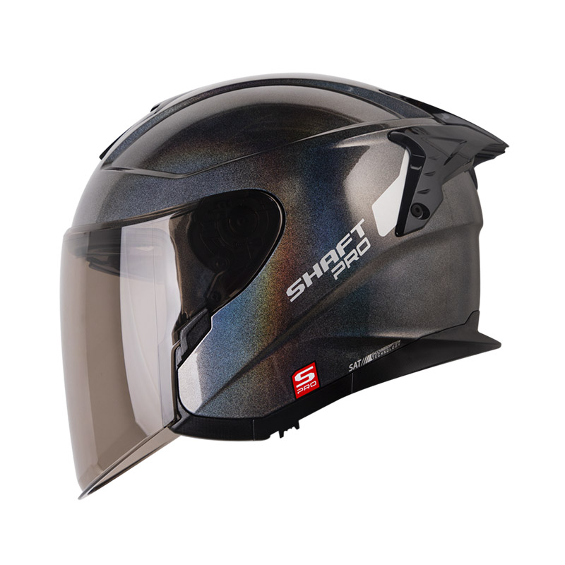 CASCO ABIERTO SHAFT PRO 240 DOBLE VISOR SOLID CAMALEON GRIS OSCURO BRILLO