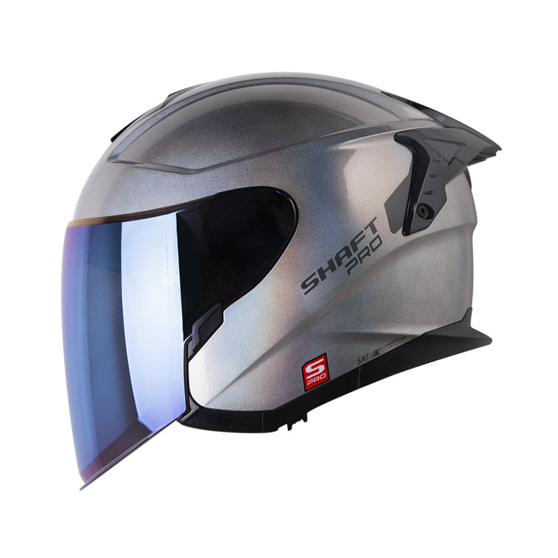 CASCO ABIERTO SHAFT PRO 240 DOBLE VISOR SOLID CAMALEON GRIS CLARO BRILLO