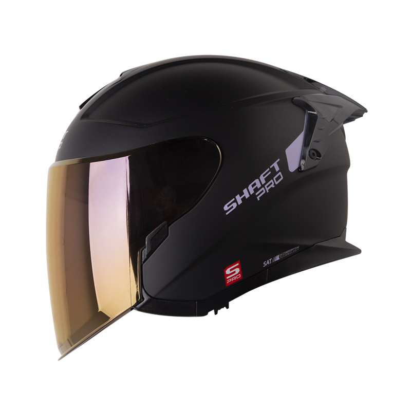[190446] CASCO ABIERTO SHAFT PRO 240 DOBLE VISOR SOLID NEGRO MORADO CLARO MATE (S)