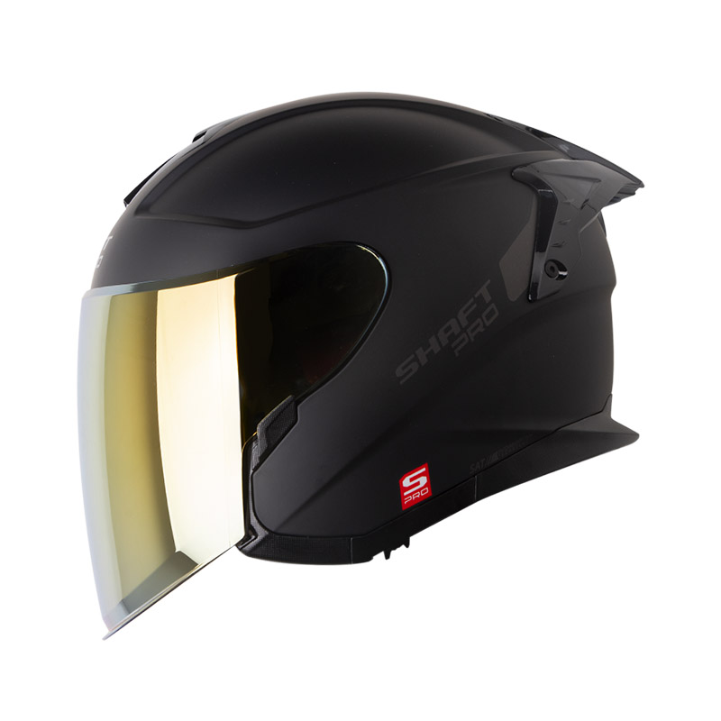 [184951] CASCO ABIERTO SHAFT PRO 240 DOBLE VISOR SOLID NEGRO GRIS OSCURO MATE (S)