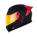 CASCO INTEGRAL SHAFT 502SP SOLID NEGRO ROJO MATE SPOILER ROJO