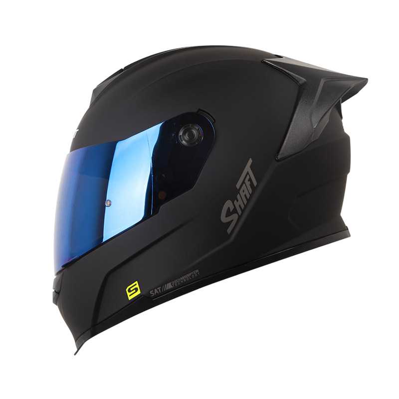[178361] CASCO INTEGRAL SHAFT 502SP SOLID NEGRO GRIS OSCURO MATE VISOR AZUL SPOILER NEGRO (S)