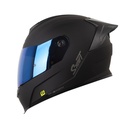 CASCO INTEGRAL SHAFT 502SP SOLID NEGRO GRIS OSCURO MATE VISOR AZUL SPOILER NEGRO