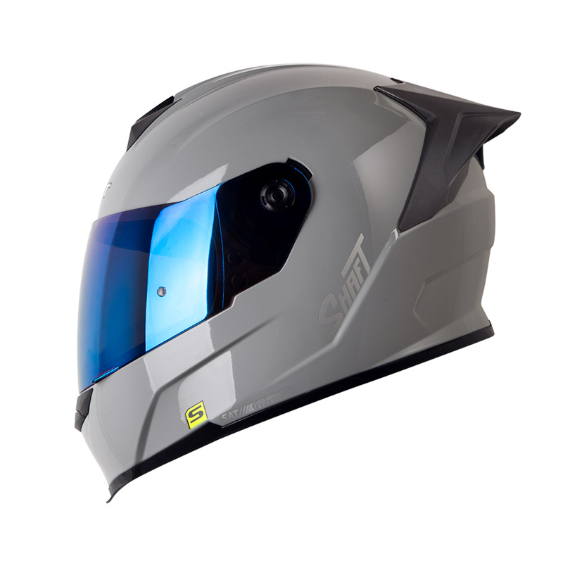 CASCO INTEGRAL SHAFT 502SP SOLID GRIS SILVER BRILLO VISOR AZUL