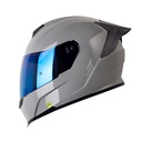 CASCO INTEGRAL SHAFT 502SP SOLID GRIS SILVER BRILLO VISOR AZUL