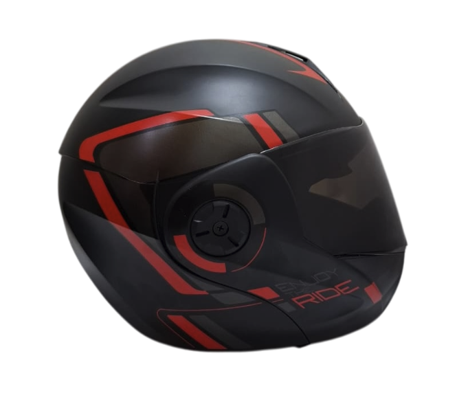 CASCO ABATIBLE ICH 3110DOT DOBLE VISOR LUXINE NEGRO ROJO MATE VISOR NEGRO