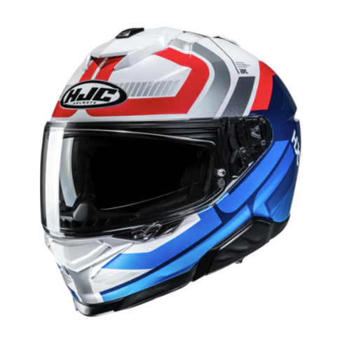 CASCO INTEGRAL HJC I71 VIZ MC21 AZUL ROJO BRILLO