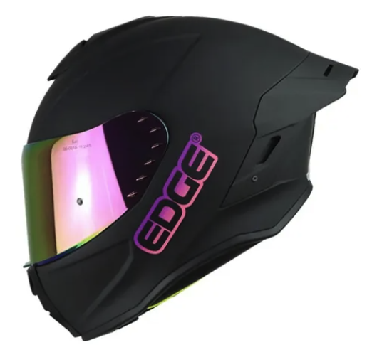 CASCO INTEGRAL EDGE SHANGHAI SOLID NEGRO LOGO ROSADO MATE VISOR SILVER
