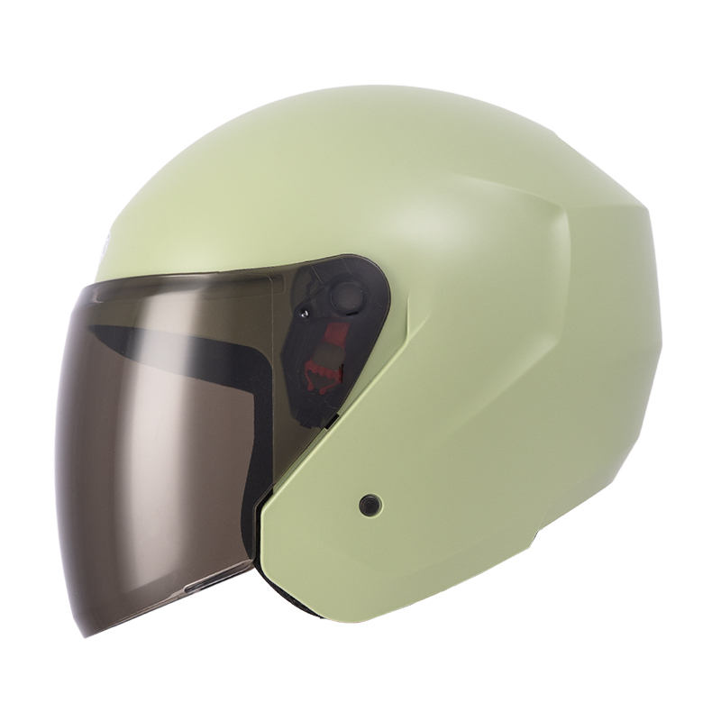 CASCO ABIERTO TECH T10 SOLID VERDE CLARO VISOR NEGRO