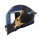 CASCO INTEGRAL SHAFT PRO 615 DOBLE VISOR CR-XX AZUL OSCURO DORADO MATE