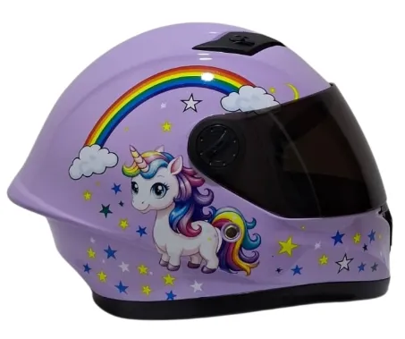 CASCO NIÑA INTEGRAL H308 PONY MORADO BRILLO
