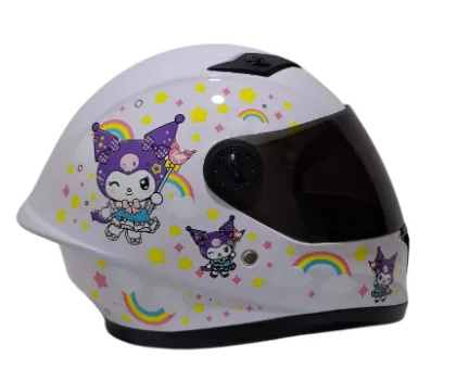 CASCO NIÑA INTEGRAL H308 KUROMI BLANCO BRILLO