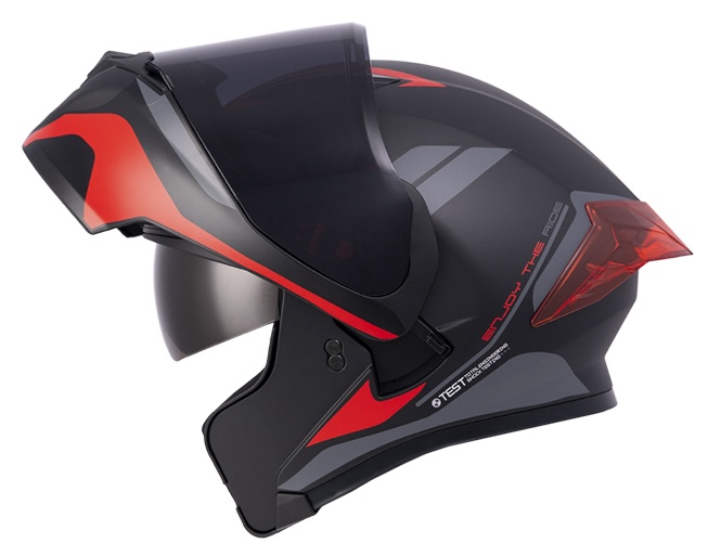 CASCO ABATIBLE ICH 3120 DOBLE VISOR MIXAMO NEGRO ROJO MATE VISOR NEGRO
