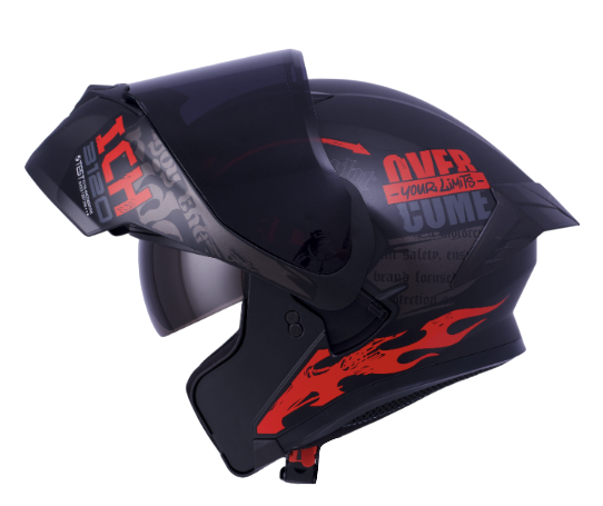 CASCO ABATIBLE ICH 3120 DOBLE VISOR RANDOME V2 NEGRO ROJO MATE VISOR NEGRO