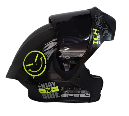 CASCO ABATIBLE ICH 3120 DOBLE VISOR RANDOME V2 NEGRO AMARILLO MATE VISOR NEGRO