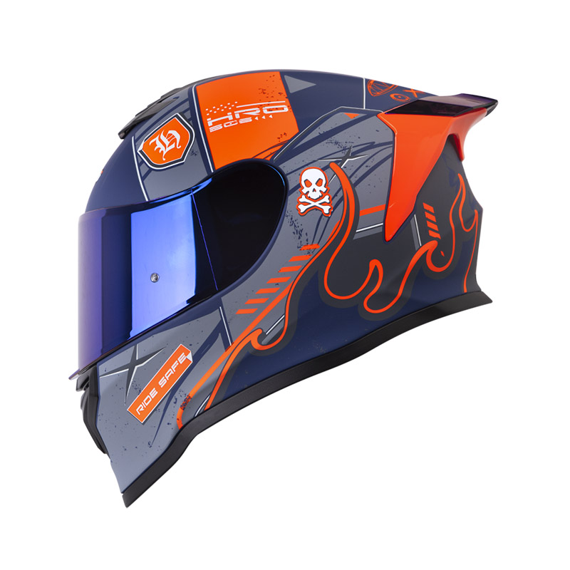 CASCO INTEGRAL HRO 506SP CITAK AZUL OSCURO NARANJA MATE