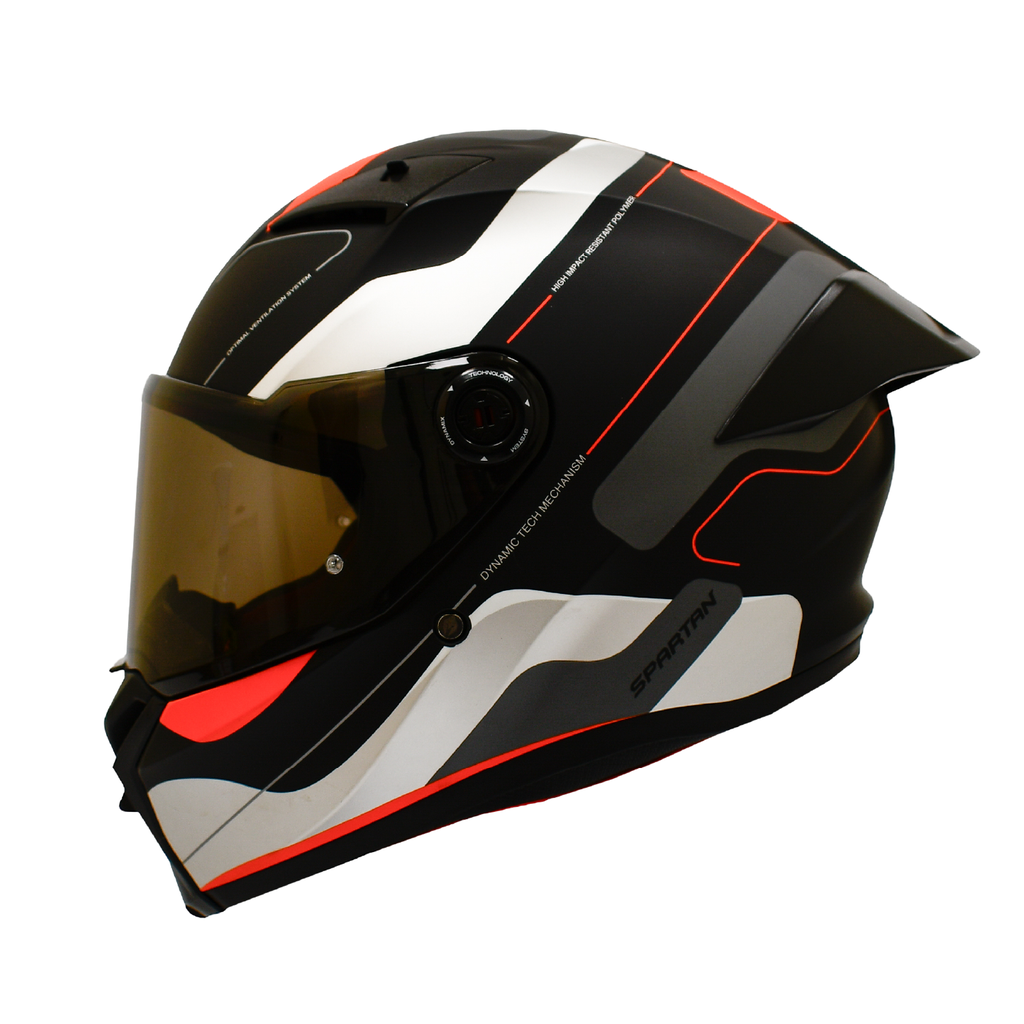 CASCO INTEGRAL SPARTAN FENIX ORK NEGRO ROJO MATE (S)