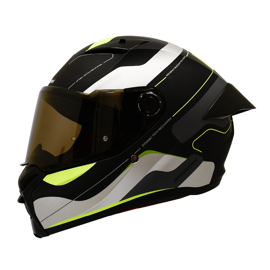 CASCO INTEGRAL SPARTAN FENIX ORK NEGRO AMARILLO MATE (S)