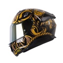 CASCO INTEGRAL LS2 808 DOBLE VISOR STREAM II SAMURAI DORADO NEGRO BRILLO