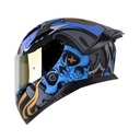 CASCO INTEGRAL SHAFT PRO 612 DOBLE VISOR INSIDE SOUL AZUL GRIS MATE