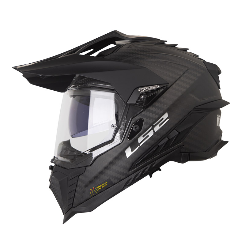 CASCO MULTIPROPOSITO LS2 MX701 PLUS CARBONO SOLID NEGRO BRILLO