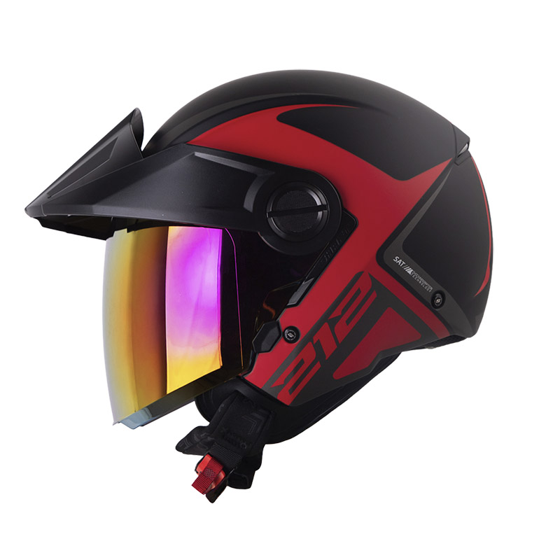 CASCO ABIERTO SHAFT 212 SPIFIX NEGRO ROJO MATE