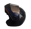 CASCO ABATIBLE ICH 3110 DOBLE VISOR DROP NEGRO NARANJA VISOR SILVER MATE