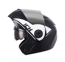 CASCO ABATIBLE ICH 3110 DOBLE VISOR DROP NEGRO BLANCO VISOR SILVER