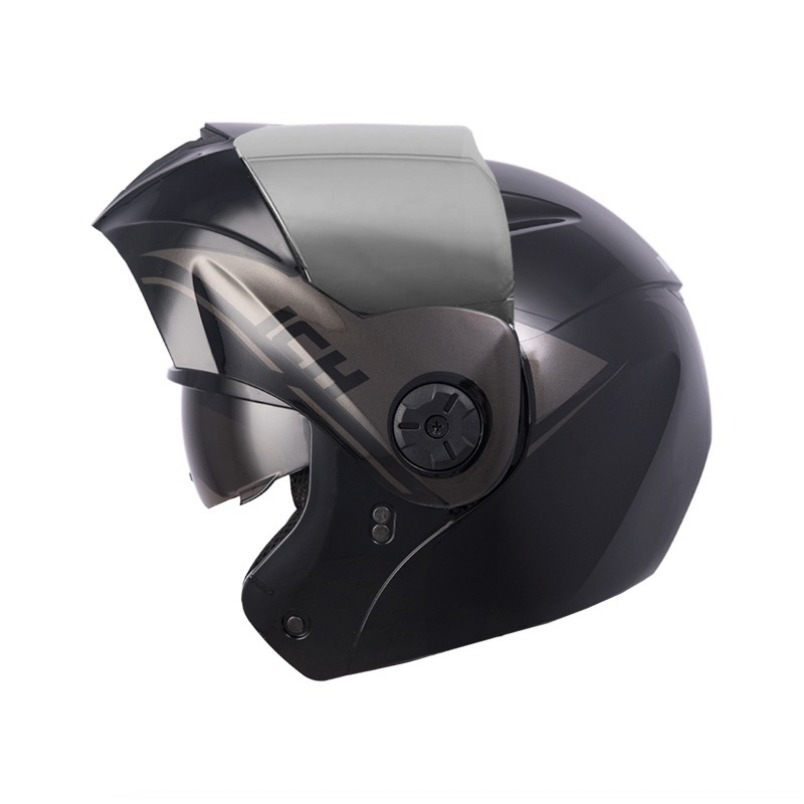 CASCO ABATIBLE ICH 3110 DOBLE VISOR DROP NEGRO NEGRO VISOR SILVER